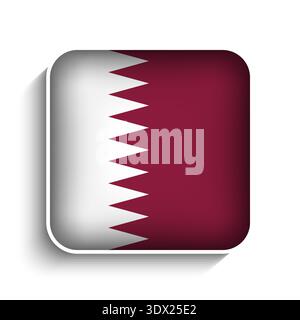 Vector Square Qatar Flag Icon, vector editable design, can be used for business or presentation design. Stock Vector