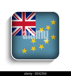 Vector Square Tuvalu Flag Icon, vector editable design, can be used for business or presentation design. Stock Vector
