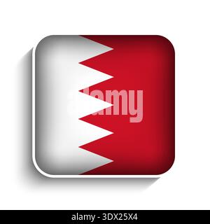 Vector Square Bahrain Flag Icon, vector editable design, can be used for business or presentation design. Stock Vector