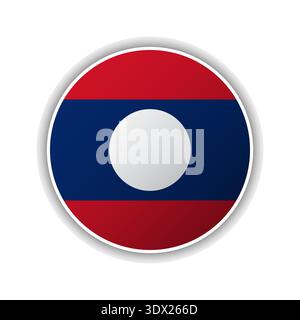 Abstract Circle Laos Flag Icon, vector editable design, can be used for business or presentation design. Stock Vector