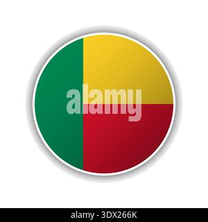 Abstract Circle Benin Flag Icon, vector editable design, can be used for business or presentation design. Stock Vector