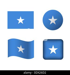 Vector Somalia National Flag Icons Set, vector editable design, can be used for business or presentation design. Stock Vector