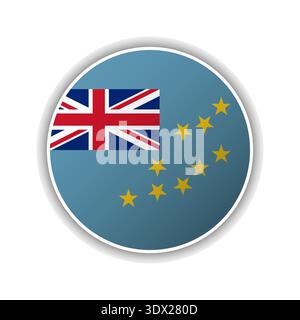 Abstract Circle Tuvalu Flag Icon, vector editable design, can be used for business or presentation design. Stock Vector
