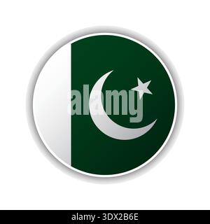 Abstract Circle Pakistan Flag Icon, vector editable design, can be used for business or presentation design. Stock Vector