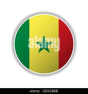 Abstract Circle Senegal Flag Icon, vector editable design, can be used for business or presentation design. Stock Vector