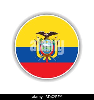 Abstract Circle Ecuador Flag Icon, vector editable design, can be used for business or presentation design. Stock Vector