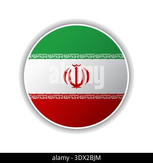 Abstract Circle Iran Flag Icon, vector editable design, can be used for business or presentation design. Stock Vector