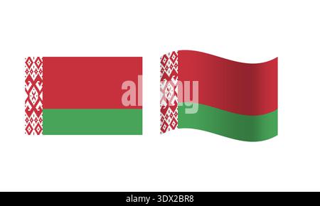 Rectangle And Wave Belarus Flag Illustration, vector editable design, can be used for business or presentation design. Stock Vector