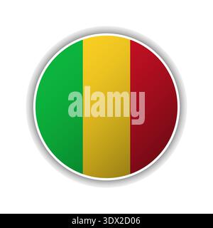 Abstract Circle Mali Flag Icon, vector editable design, can be used for business or presentation design. Stock Vector