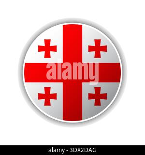 Abstract Circle Georgia Flag Icon, vector editable design, can be used for business or presentation design. Stock Vector
