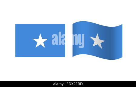 Rectangle And Wave Somalia Flag Illustration, vector editable design, can be used for business or presentation design. Stock Vector