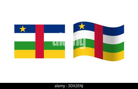 Rectangle And Wave Central African Republic Flag Illustration, vector editable design, can be used for business or presentation design. Stock Vector