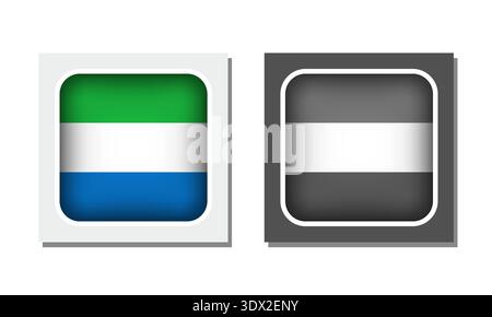 Sierra Leone Square Rounded Flag Icon, vector editable design, can be used for business or presentation design. Stock Vector