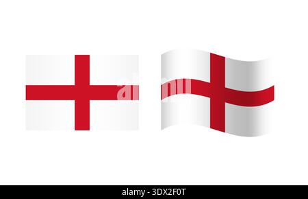 Rectangle And Wave England Flag Illustration, vector editable design, can be used for business or presentation design. Stock Vector