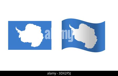 Rectangle And Wave Antarctica Flag Illustration, vector editable design, can be used for business or presentation design. Stock Vector