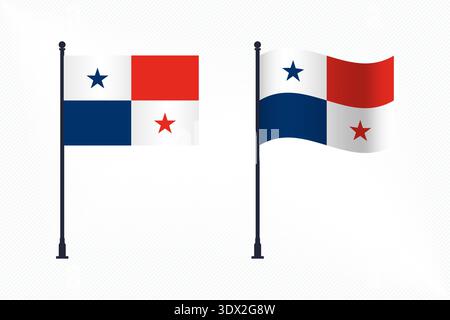 Set Of Panama Flags Isolated For Independence Day Celebration, vector editable design, can be used for business or presentation design. Stock Vector