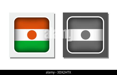 Niger Square Rounded Flag Icon, vector editable design, can be used for business or presentation design. Stock Vector