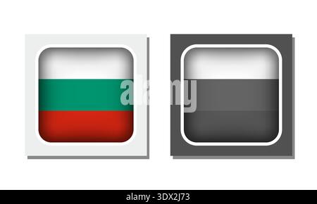 Bulgaria Square Rounded Flag Icon, vector editable design, can be used for business or presentation design. Stock Vector