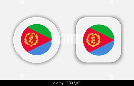Eritrea Rounded National Flag Button Icon, vector editable design, can be used for business or presentation design. Stock Vector