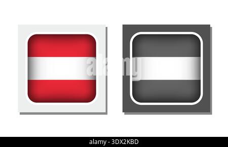 Austria Square Rounded Flag Icon, vector editable design, can be used for business or presentation design. Stock Vector