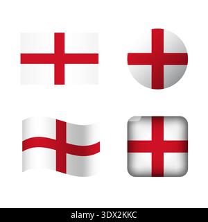 Vector England National Flag Icons Set, vector editable design, can be used for business or presentation design. Stock Vector