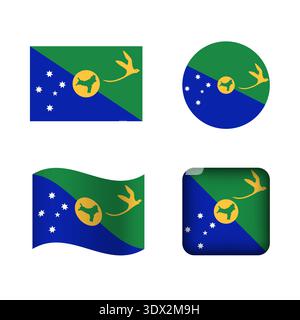Vector Christmas Island National Flag Icons Set, vector editable design, can be used for business or presentation design. Stock Vector