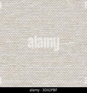 Natural linen uncolored canvas background. Seamless square texture. High quality background. Stock Photo