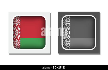 Belarus Square Rounded Flag Icon, vector editable design, can be used for business or presentation design. Stock Vector