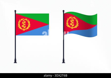 Set Of Eritrea Flags Isolated For Independence Day Celebration, vector editable design, can be used for business or presentation design. Stock Vector