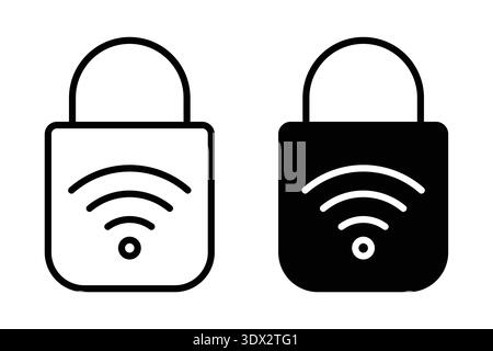 This image features a stylish set of wireless lock icons, symbolizing security and connectivity. Perfect for any project related to technology and saf Stock Vector