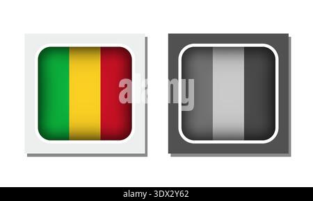 Mali Square Rounded Flag Icon, vector editable design, can be used for business or presentation design. Stock Vector