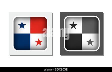 Panama Square Rounded Flag Icon, vector editable design, can be used for business or presentation design. Stock Vector