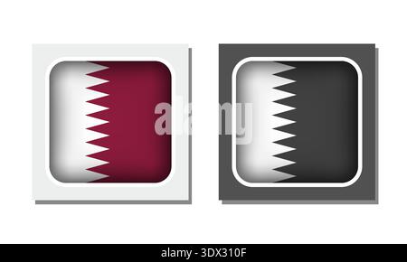 Qatar Square Rounded Flag Icon, vector editable design, can be used for business or presentation design. Stock Vector