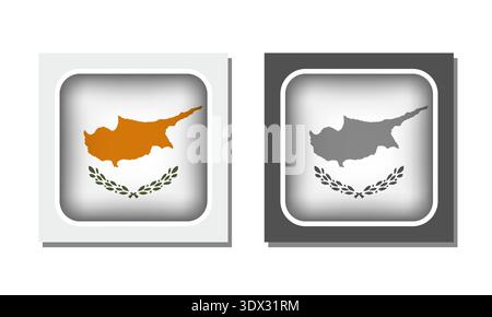 Cyprus Square Rounded Flag Icon, vector editable design, can be used for business or presentation design. Stock Vector