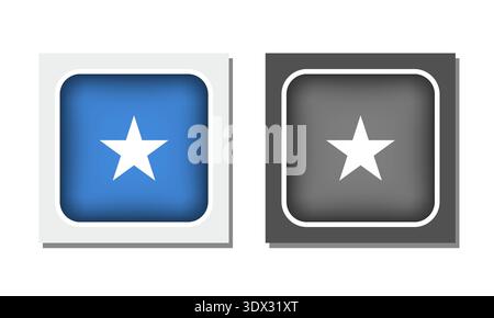 Somalia Square Rounded Flag Icon, vector editable design, can be used for business or presentation design. Stock Vector