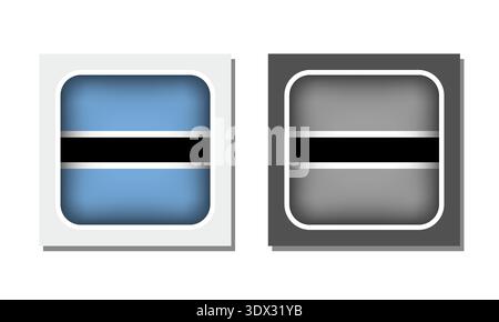 Botswana Square Rounded Flag Icon, vector editable design, can be used for business or presentation design. Stock Vector