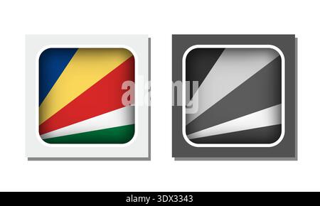 Seychelles Square Rounded Flag Icon, vector editable design, can be used for business or presentation design. Stock Vector