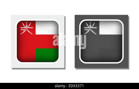 Oman Square Rounded Flag Icon, vector editable design, can be used for business or presentation design. Stock Vector