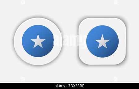 Somalia Rounded National Flag Button Icon, vector editable design, can be used for business or presentation design. Stock Vector