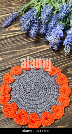 Colorful knit fabric suitable for home decor, fashion, or textiles. Stock Photo