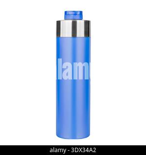 Blue bottle of shampoo isolate on white background. Stock Photo