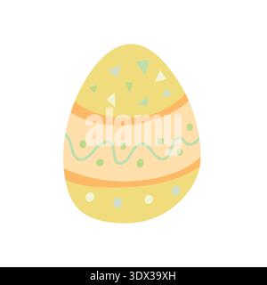 Modern geometric Easter egg with triangle and zigzag accents, stylish spring ornament for printable templates and digital crafts Stock Vector