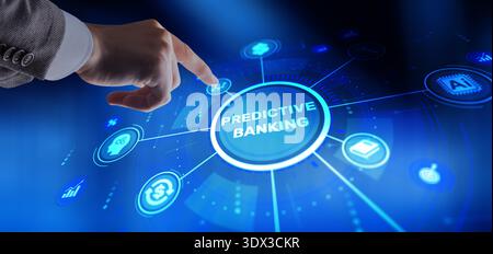 Future of banking with predictive analytics and AI-driven financial service personalization. Stock Photo