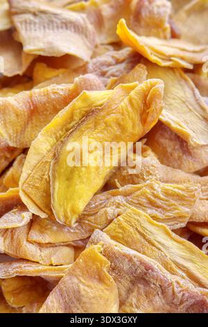Close up of dried slices of sweet mango. Stock Photo