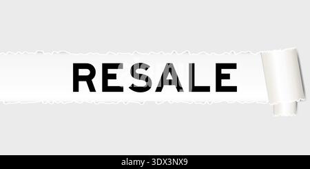 Ripped gray paper background that have word resale under torn part Stock Vector