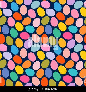 Colorful vector painted Easter eggs seamless pattern for package design and spring backgrounds and banners Stock Vector