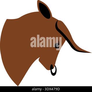Bull Mascot Logo Design Illustration. Strong fighting bull mascot logo icon Stock Vector