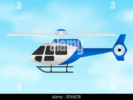 Helicopter Flying in the sky. Vector Illustration. Stock Vector