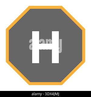 Helipad for Helicopter. Vector Illustration. Stock Vector