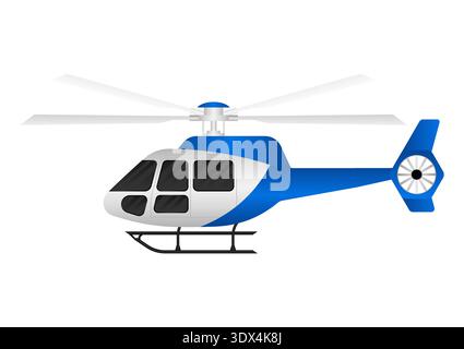 Helicopter. Vector Illustration Isolated on White Background. Stock Vector